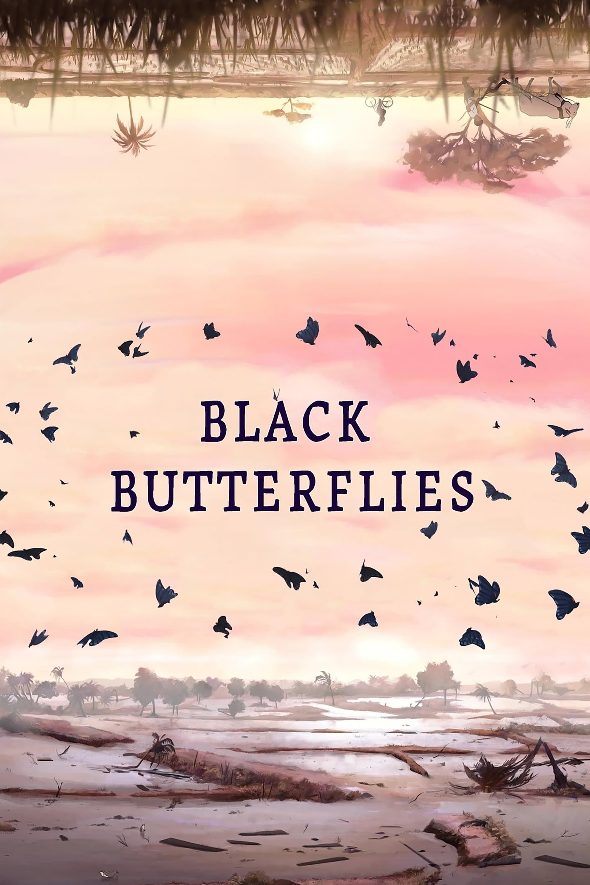 Poster Black Butterflies