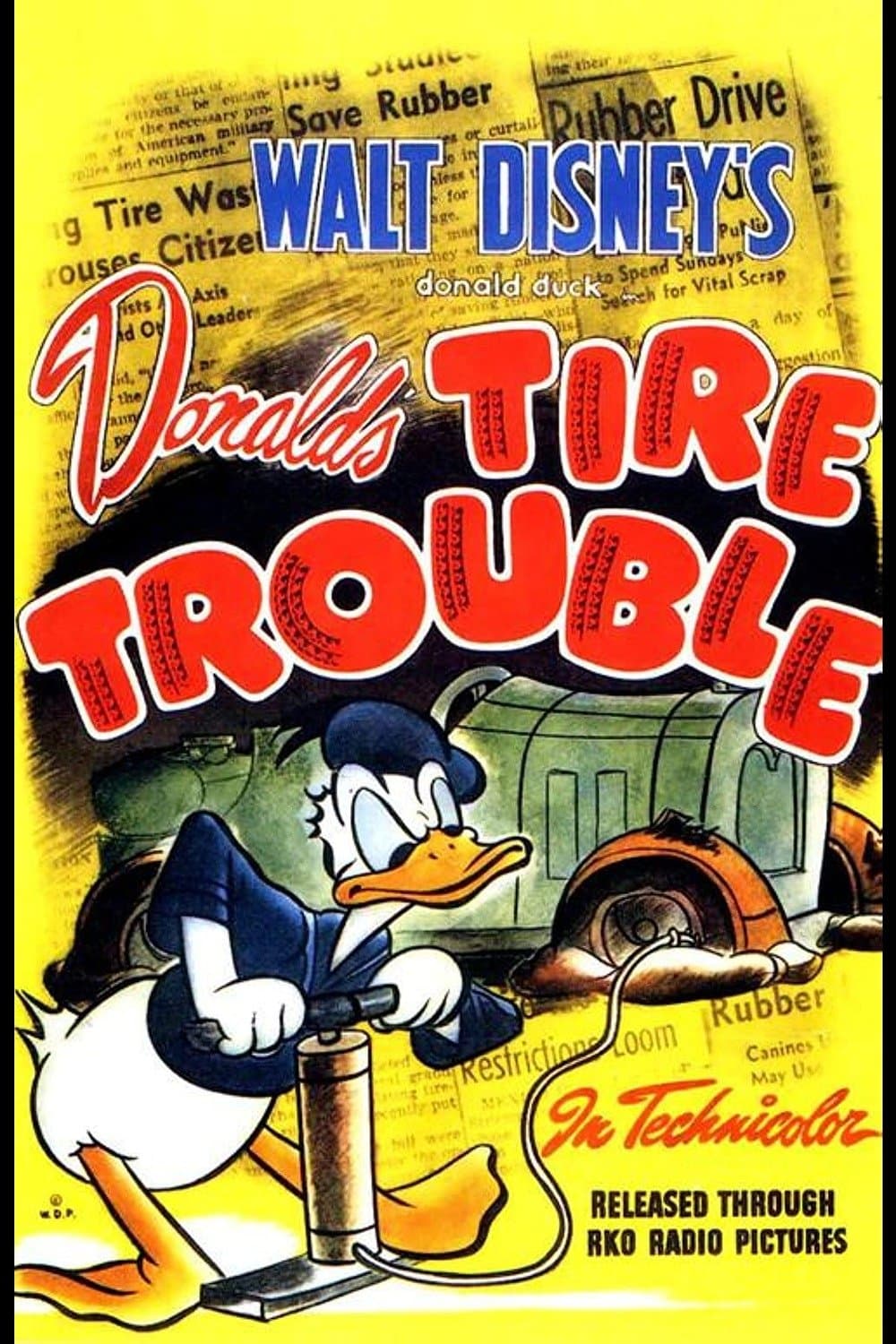 Poster Donald's Tire Trouble