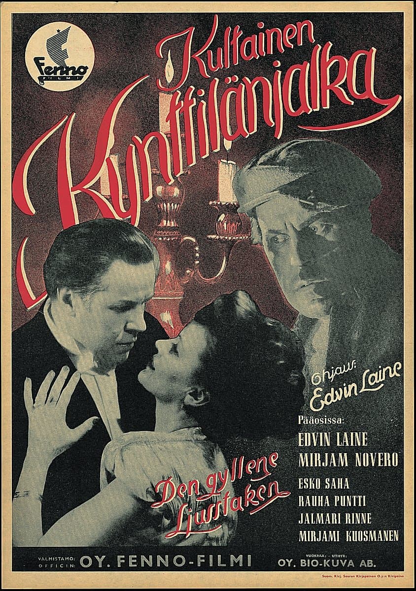 Poster Kultainen kynttilänjalka