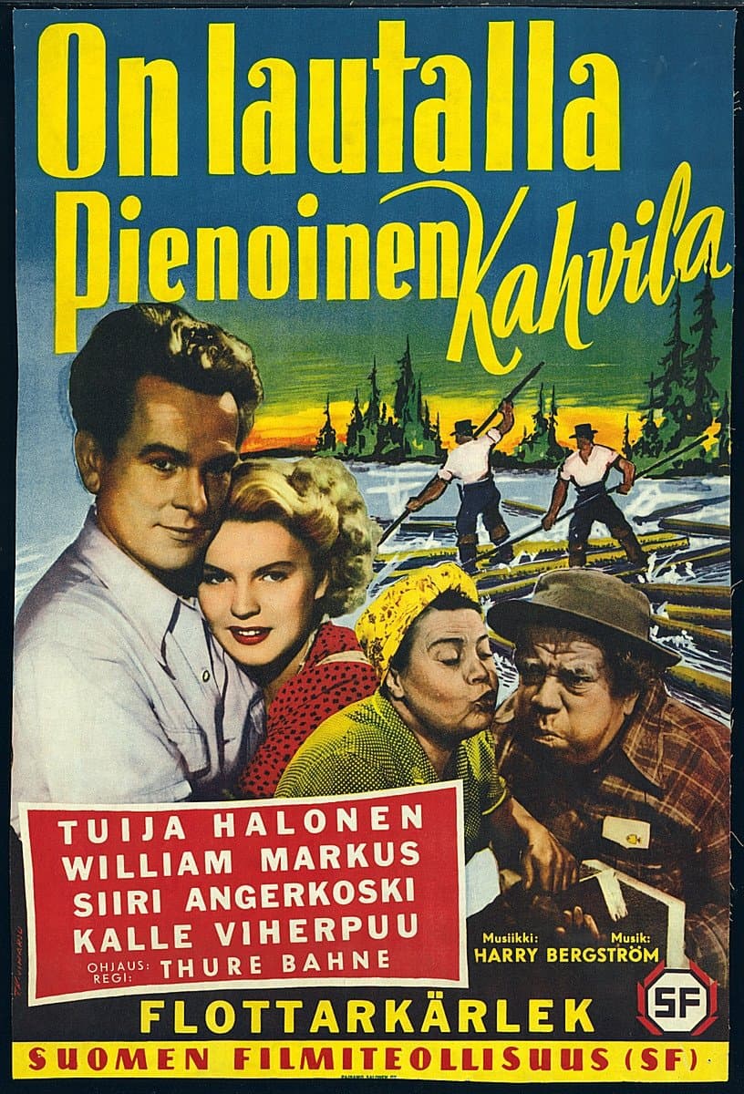 Poster On lautalla pienoinen kahvila
