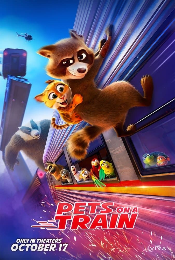 Poster Pets on a Train