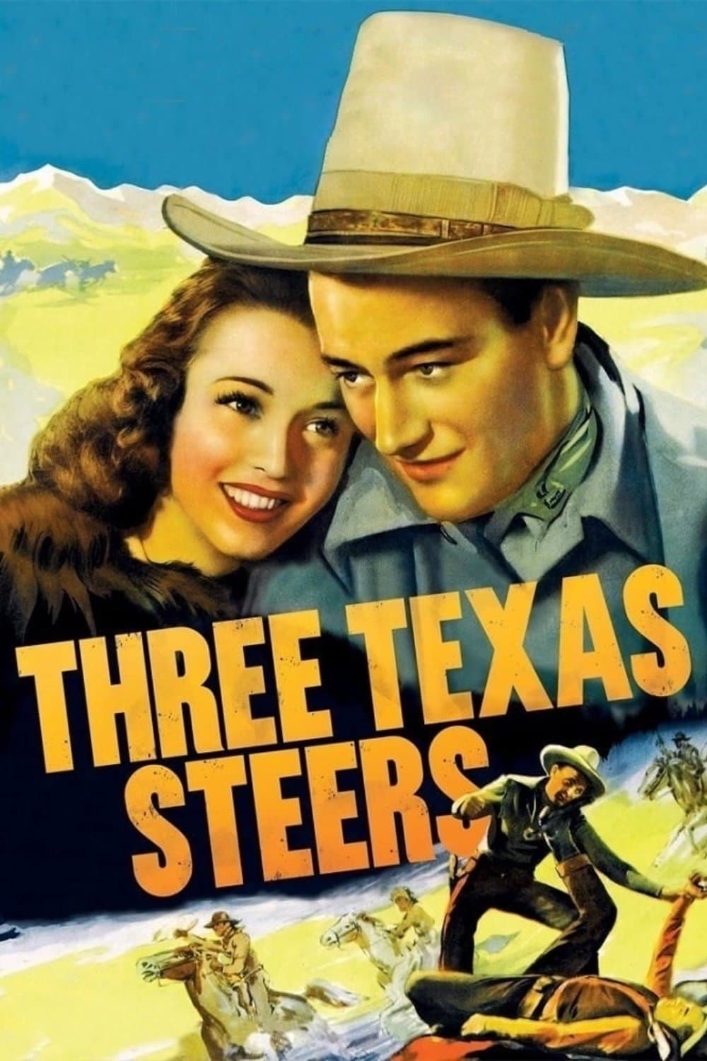 Poster Three Texas Steers