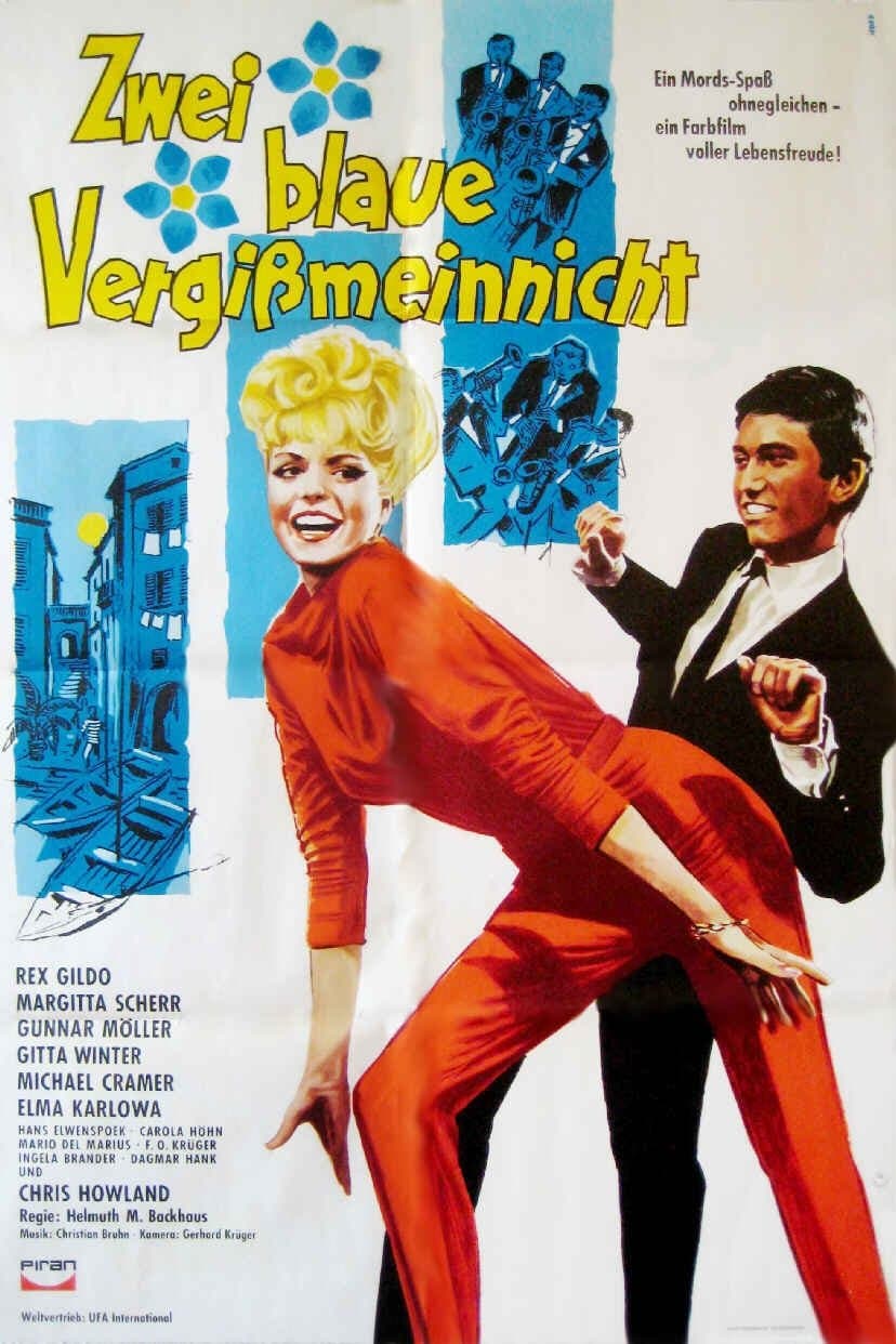Poster Zwei blaue Vergissmeinnicht
